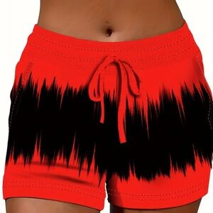 Tie Die Red and Black Women's Shorts new